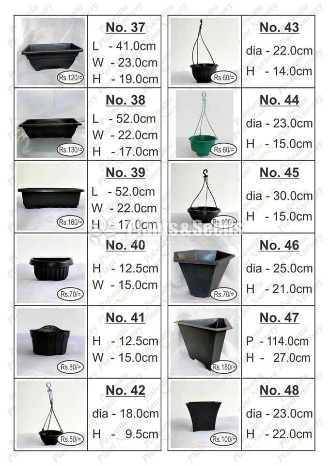 Plastic Pots for  Whole Sale and Retail